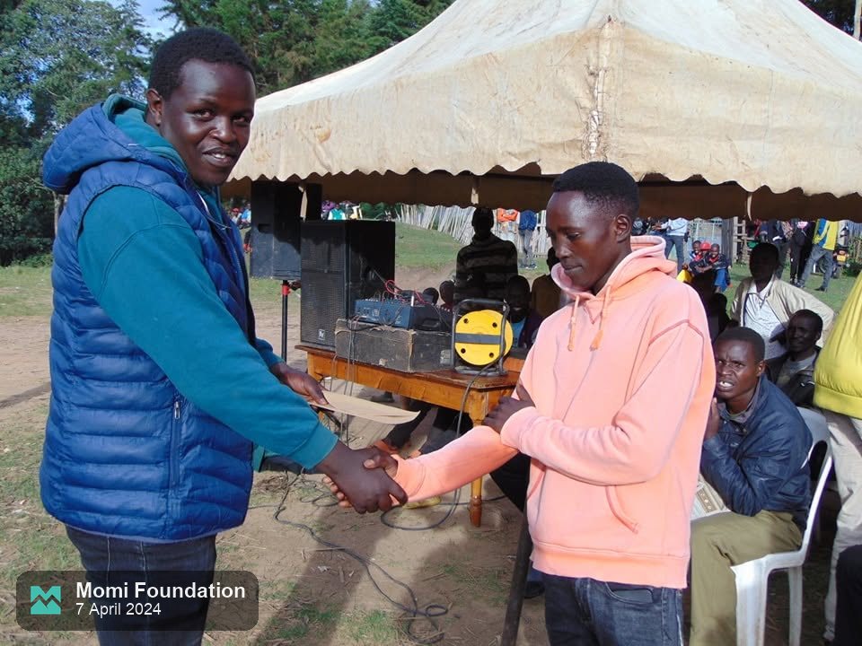 A prize handed to a player under the tent