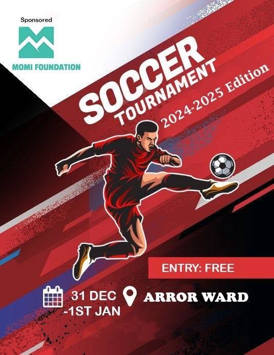 The Momi Foundation Soccer Tournament 2024 to 2025 poster, entry free